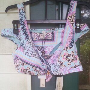 Nannette Lapore 2PC Swimsuit Bikini Blue/Pink Size: 10 NWT